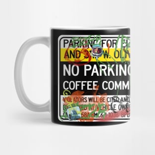 No Parking Sign with Graffiti Mug